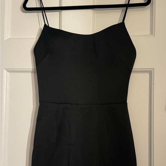 🐈‍⬛RASARIO Split Front Hem Gown - Black Satin - FR36 - NWT* NEVER WORN!🐈‍⬛ - Picture 3 of 15